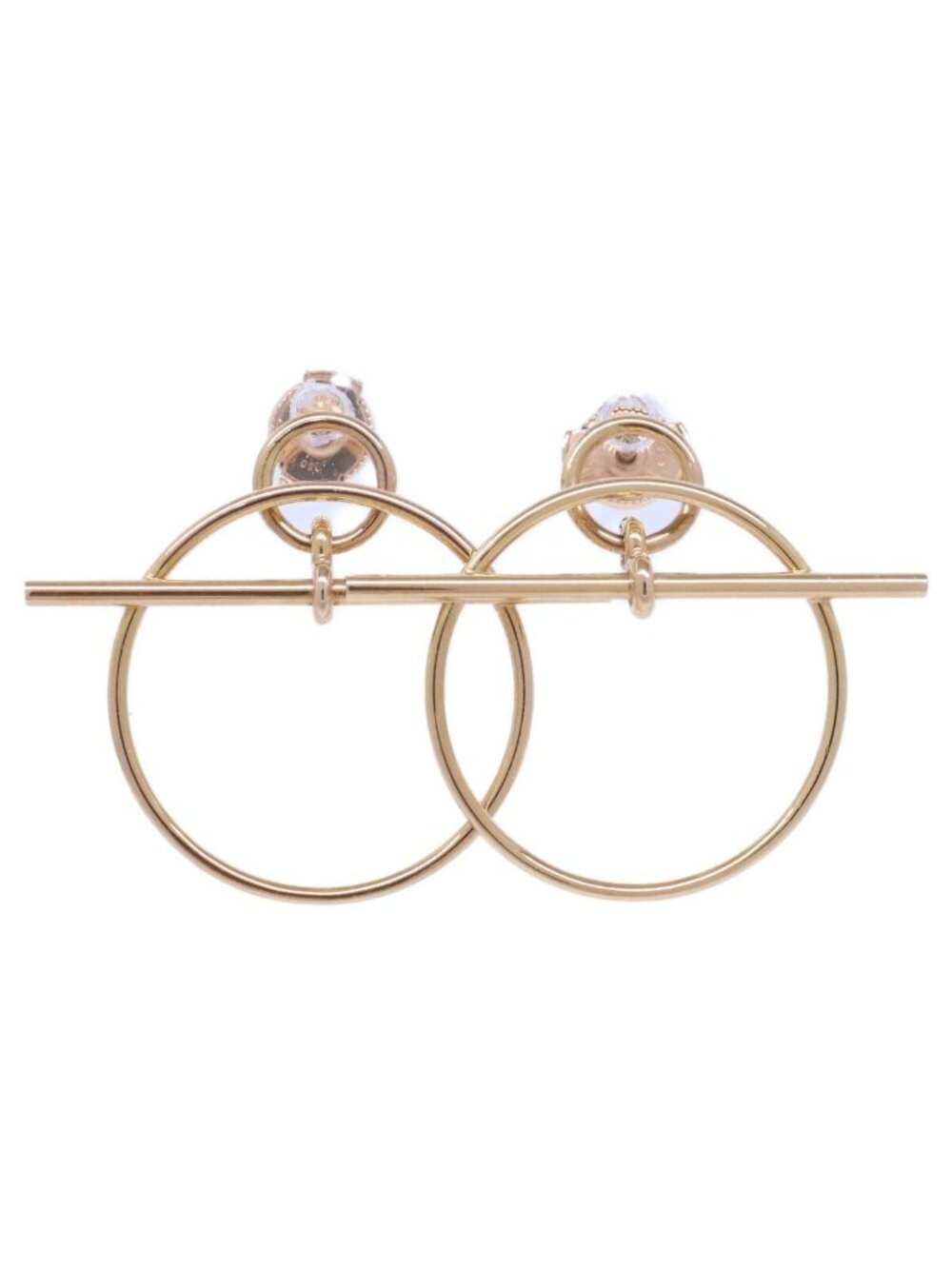 Hermes 18k Pink Gold Echappee PM Circle Motif Earrings
